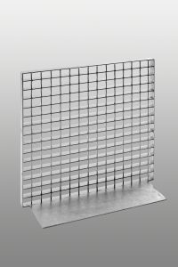 a metal grid with black lines