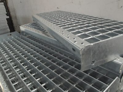 a stack of metal grate